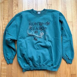 Vintage “Hunting Season” Artisans Men’s Crewneck Sweatshirt XL X-Large Green USA